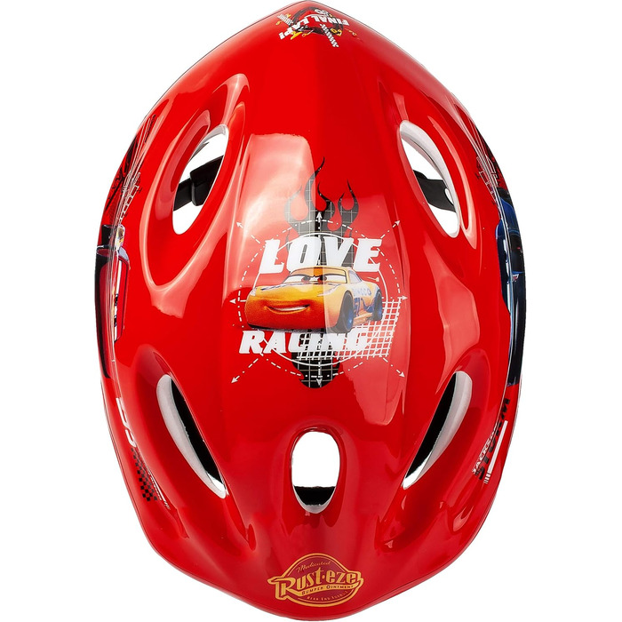 Дитячий велосипедний шолом Cars Lightning McQueen, розмір 52-56 см, регульований, TÜV сертифікат, для дітей 3-15 років, з можливістю персоналізації імені, alles-meine.de GmbH