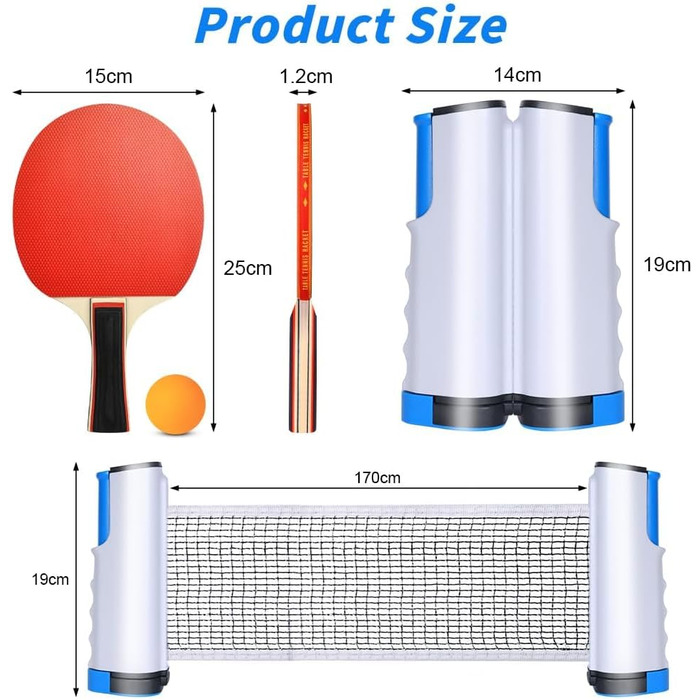 Набір для настільного тенісу Flintronic: 2 ракетки + 3 м'ячі, з сумкою. Підходить для початківців та професіоналів