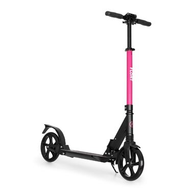 Самокат Klarfit Float Kickscooter - міський самокат з колесами 200 мм, підшипниками ABEC 7, подвійною амортизацією та гальмом, до 100 кг, рожевий