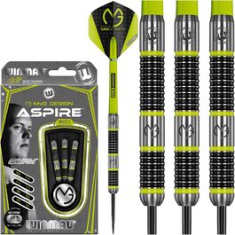 Дротики WINMAU Michael Van Gerwen MvG Aspire з вольфраму 21 г, сталевий наконечник, призмові крила та нейлонові хвостовики