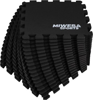 Пазлова захисна спортивна мат для підлоги Miweba BS50 8 шт. (1,7 м²) / BS100 18 шт. (3,175 м²) – для фітнесу, йоги, гімнастики