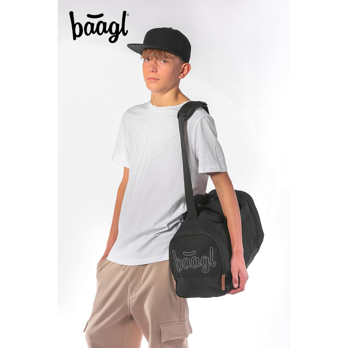 Спортивна сумка Baagl для дітей – стильна дорожня сумка з відділенням для взуття (25 л, Darkness)