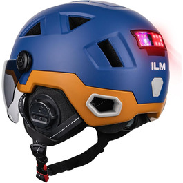 Розумний велосипедний шолом ILM з візором, LED-підсвіткою, сенсором гальмування та поворотниками для чоловіків і жінок