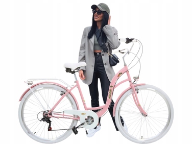 Стильний жіночий велосипед 28'' Shimano 7 швидкостей, рожевий, легкий та комфортний