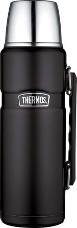 Термос для напоїв THERMOS Stainless King 1,2 л чорний матовий, 24 год гаряче/холодне + харчовий контейнер THERMOS Stainless King 0,71 л чорний матовий з ложкою, 14 год гаряче/24 год холодне
