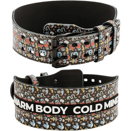 Шкіряний важкоатлетичний пояс WARM BODY COLD MIND 10 см для пауерліфтингу, кросфіту, бодібілдингу, фітнесу – преміум якість, для чоловіків і жінок