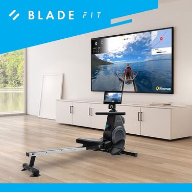 Bluefin Fitness Blade FIT: Гребний тренажер, сумісний з Kinomap, складаний, з LCD-консолью та мобільним додатком