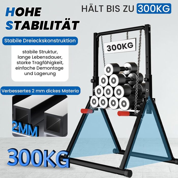 Стійка для віджимань та підтягувань DOBESTS - багатофункціональний фітнес-тренажер, регульована висота, чорний