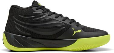 Кросівки баскетбольні PUMA Court Pro для чоловіків, біло-чорні (39 EU, Puma Schwarz Electric Lime)