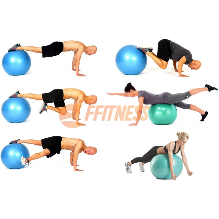 Фітнес-м'яч для вагітних FFitness 95 см, антивибуховий, для гімнастики, пресу, силових та кардіо вправ, синій