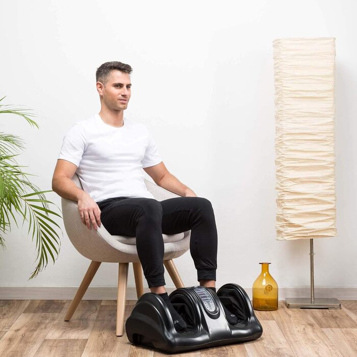 Електричний масажер для ніг GLOBAL RELAX VITALZEN SLIM з шиацу, розминанням і прогріванням – масажер для покращення кровообігу та зняття болю, інтуїтивна панель керування (Vitalzen Basic)