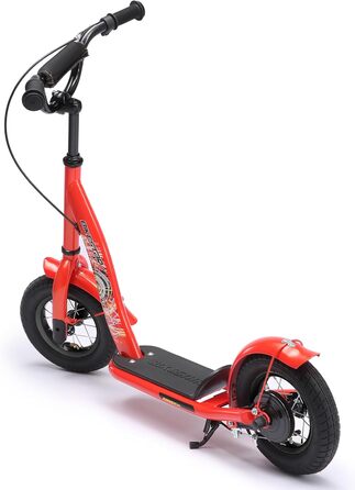 Дитячий роликовий самокат STAR SCOOTER з повітряними колесами (10 дюймів) для хлопчиків та дівчаток 4-5 років | Класичний самокат | Червоний