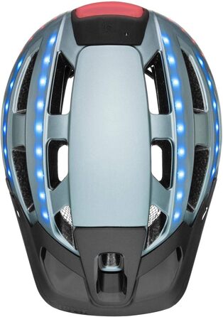Велосипедний шолом Uvex Finale Light 2.0 з LED, для міста, жінок і чоловіків, розмір 56-61 см, синій матовий, знімна підкладка