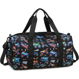 Спортивна сумка для жінок та дівчат, для тренувань, подорожей та вихідних, з відділенням для взуття та мокрих речей (Truck, Чорний)