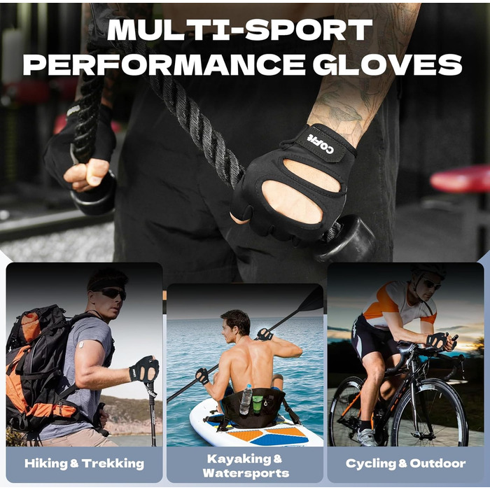 Фитнес рукавички COFIT для чоловіків та жінок, антиковзні рукавички для тренувань з підтримкою зап'ястя, рукавички для важкої атлетики, фітнесу, бодібілдингу, рожевий/чорний/сірий, S