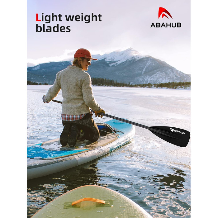 Весло Abahub SUP 2-в-1 для сапборда і каяка, алюмінієве, регульоване, 172-213 см, з нейлоновим лезом та PU-покриттям