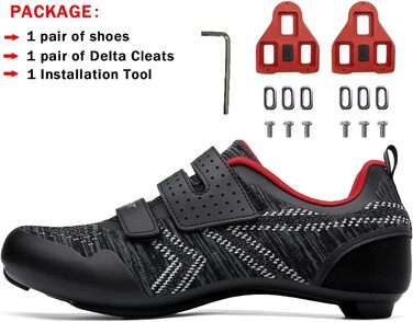Велотуфлі ULTIANT для їзди в залі та на вулиці, сумісні з Peloton, Look SPD SL Delta, 41 EU, чорні