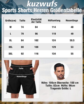 Чоловічі шорти для фітнесу Dry Fit: комплект 2 шт. (чорний/чорний, XXL)