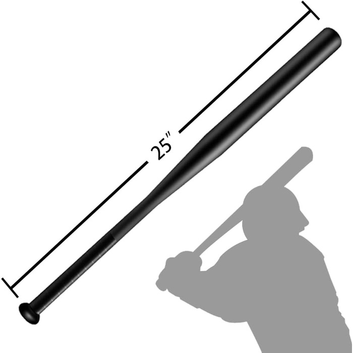 Бейсбольна бита сталева 25 дюймів з чохлом, чорна
