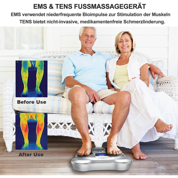 Стимулятор кровообігу для ніг і стоп Durchblutungsstimulator Plus, 99 рівнів, 25 режимів, проти болю, втоми, набряків