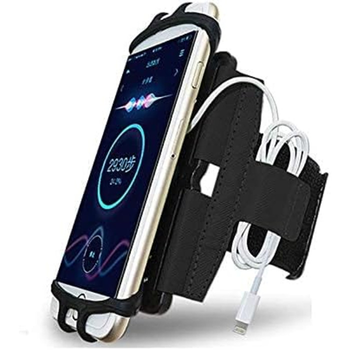 Спортивна стійка для смартфонів CoverKingz 4.0-7.0 дюймів - спортивний браслет-тримач для телефону з кишенькою для ключів, чорний