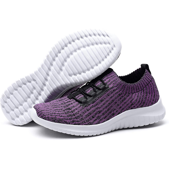 Кросівки жіночі TIOSEBON slip-on, фіолетові, легкі, дихаючі, для спорту та прогулянок, розмір 44 EU