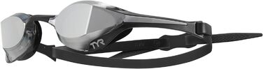 TYR Tracer X Elite Унісекс окуляри для плавання, сріблясто-чорні, для змагань