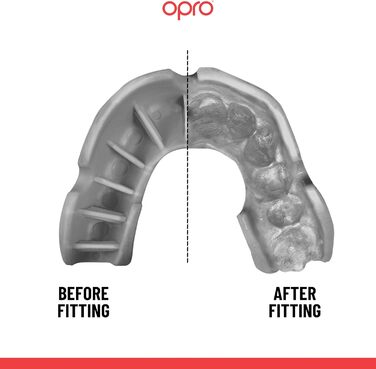 Захисна капа OPRO Silver Level для дорослих та дітей, біло-срібляста, з футляром, для хокею, лакросу, регбі, ММА, боксу, BJJ, з технологією індивідуальної підгонки, юніор (до 10 років)