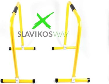 Параллети для віджимань Slavikosway, портативні бруси для каллістеніки, тренування вдома, 73x61 см, жовті або чорні