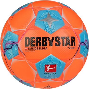 Футбольний м'яч Derbystar Bundesliga Brillant Replica помаранчево-блакитний, висока видимість