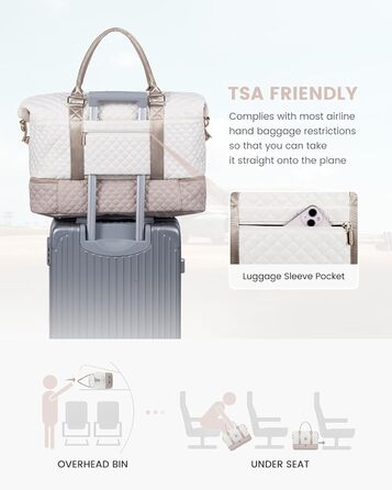 Спортивна сумка LOVEVOOK для жінок з відділенням для взуття, ручна поклажа, сумка для подорожей, вікенд, дуфл, сумка для подорожей, ручна поклажа, клінічна сумка, набір для пологів, для спортзалу, пляжу, сауни, кемпінгу, XL, 2 шт., Бежевий, Ніжний рожевий