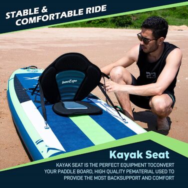 Надувні SUP-дошки InnoExpo 11' з преміум аксесуарами: стабільний дизайн, антиковзне покриття для підлітків та дорослих (з сидінням для каяка)