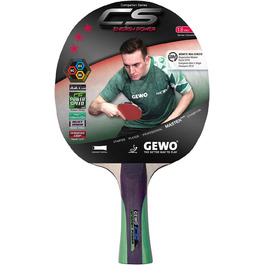 GEWO CS Energy Power – професійна ракетка для настільного тенісу, ITTF, контрольне покриття, висока обертальність, 1,8 мм, червоно-чорна, конкавна ручка