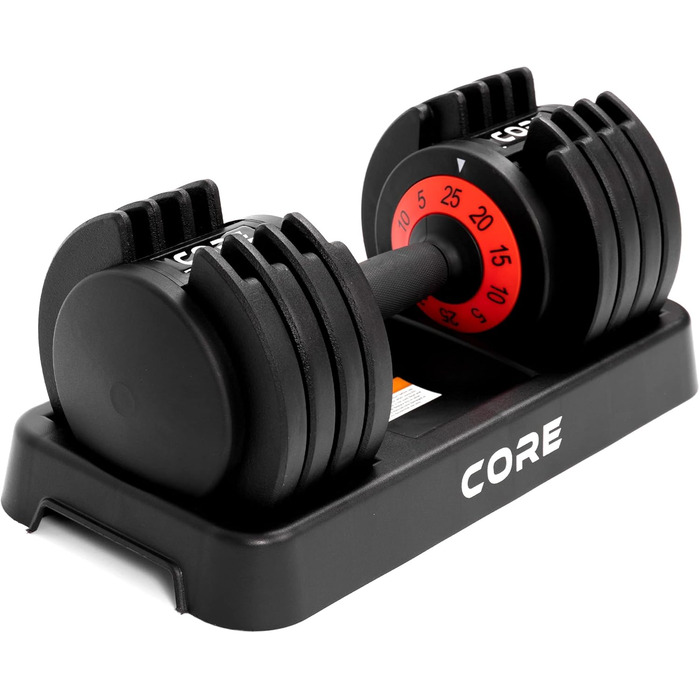 Nordcore Регульована гантель: 5-25 кг, для чоловіків та жінок, силові тренування вдома, компактна