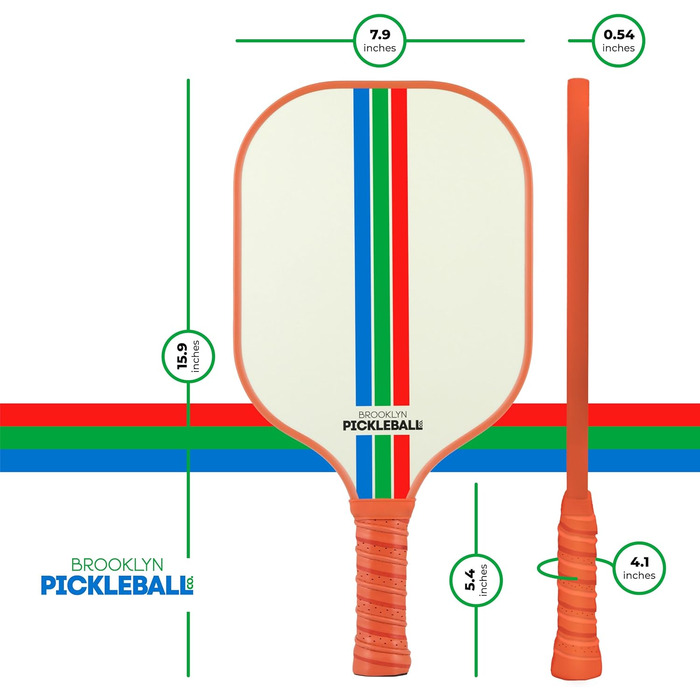 Паддл для піклболу Brooklyn Pickleball Co. | Вуглецеве волокно | Стільникова структура | Нековзний руків'я | Одиночний | Білий (Крем)