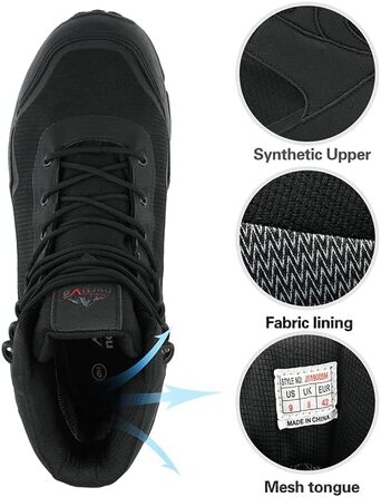 Чоловічі трекінгові черевики NORTIV 8, водонепроникні, чорні (44 EU)
