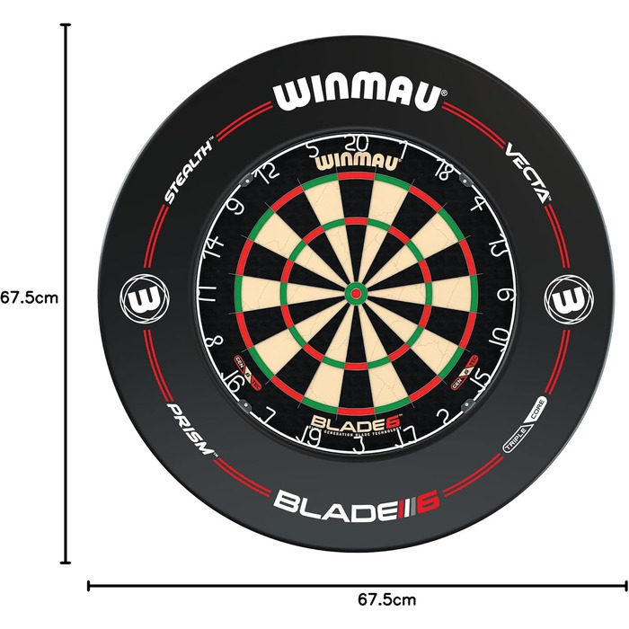 Дартс Winmau Blade 6 Professional: Класичний дротик з захисним кільцем та 2 комплекти дротиків