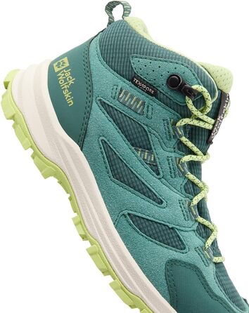 Черевики трекінгові Jack Wolfskin Vojo Tour Texapore Mid K (35 EU, Смарагдовий зелений)