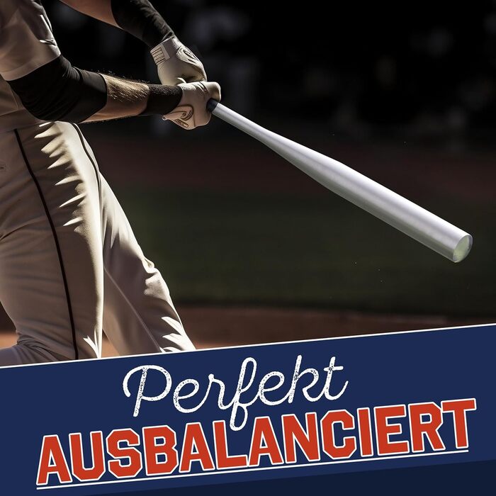 Бейсбольна бита: дерев'яна або алюмінієва, міцна, з неслизькою ручкою, 81 см (срібна, алюміній)