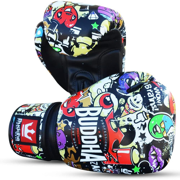 Боксерські рукавички BUDDHA FIGHT WEAR Fantasy Zippy – Муай Тай, Кікбоксинг, 10 oz, Штучна шкіра
