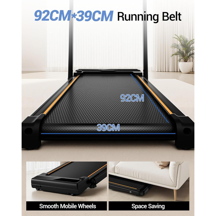 Біговий тренажер UMAY для дому, складаний, з нахилом 16%, 10 км/год, з пультом ДУ, LED-дисплеєм, з поручнями, потужність 2.5CV, максимальне навантаження 136 кг, 4 в 1