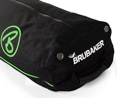 Чохол для лиж BRUBAKER Skitasche Race Champion з роликами на 2 пари лиж та палиці, міцний, 170/190 см, чорний/зелений