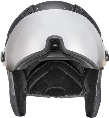 Лижний шолом uvex hlmt 600 visor з візором для жінок і чоловіків, регульований розмір 55-57 см, чорний матовий