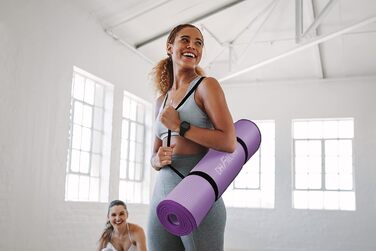 DH FitLife Фітнес-мат Yoga, 183×61×1 см, нековзкий, товстий, для тренувань, йоги, фіолетовий