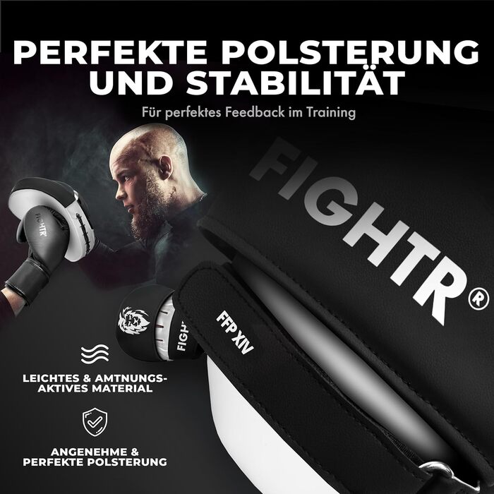 FIGHTR® Преміум лапи для боксу та єдиноборств з ідеальною амортизацією і стабільністю, у комплекті з сумкою | Фокус-пади для боксу, MMA, Муай Тай