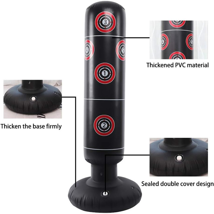 Боксерський мішок Boxsack 160cm, самостійний надувний мішок для боксу, кікбоксингу, ММА, Муай Тай, фітнесу та зняття стресу B/160