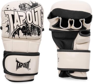 Боксерські рукавички Tapout для MMA, шкіряні, пара, бежево-чорні, розмір S/M