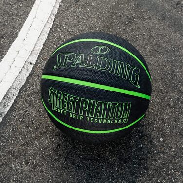 Баскетбольний м'яч Spalding для вулиці, гумовий, стійкий до асфальту та бетону, розміри 74,9 см, 72,4 см, 69,8 см, чорний