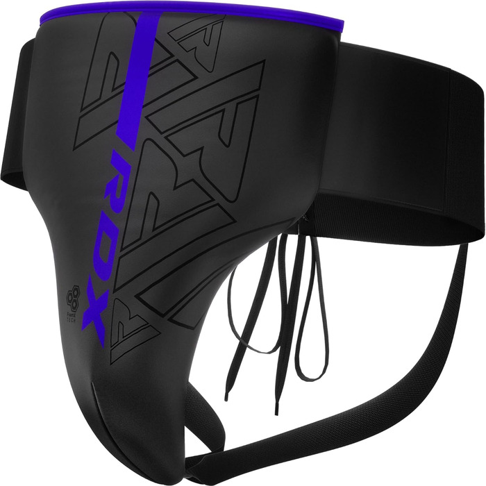 Чоловічий паховий захист RDX KARA для боксу, кікбоксингу, MMA, муей-тай, карате, таеквондо, майя шкіра, синій, розмір S
