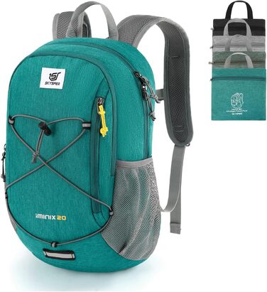 SKYSPER 20L складаний рюкзак для туризму, ультралегкий туристичний та дорожній рюкзак для походів і кемпінгу, бірюзовий
